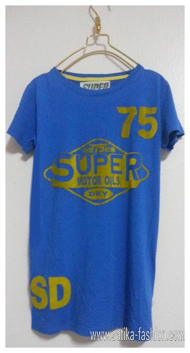 WSM6402Blue เสื้อยืดsuperdry ผู้หญิงสีน้ำเงิน